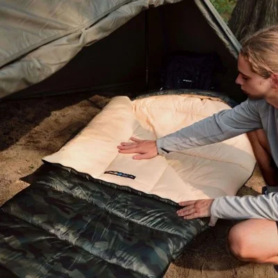 Naturehike Warmy Square Warming Cotton Sleeping Bag - Camouflage Green (190+30)*80